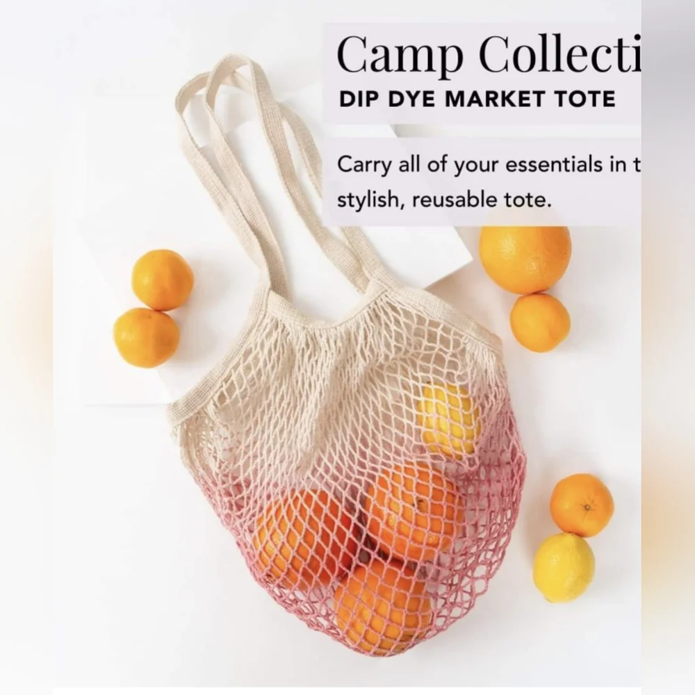 Camp Collection Dip Dyed Crochet Tote Bag NEW